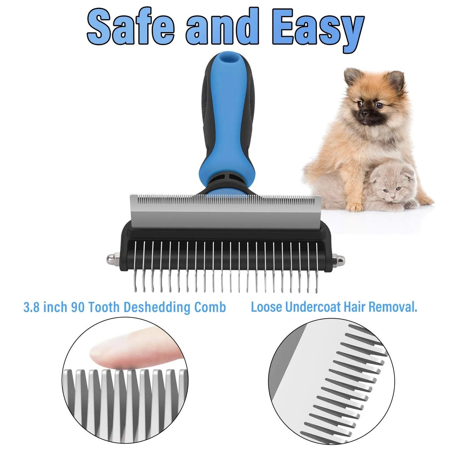 BUY 1 GET 1 FREE(2PCS)🐾 Professional Deshedding Tool for Dogs & Cats – Gentle, Efficient & Fur-Free Home ✨💖