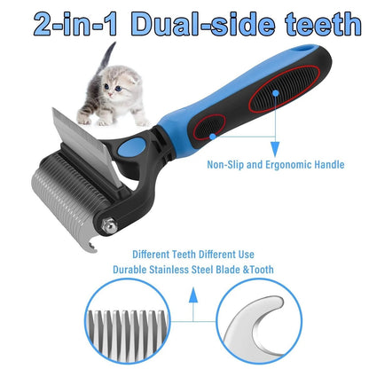 BUY 1 GET 1 FREE(2PCS)🐾 Professional Deshedding Tool for Dogs & Cats – Gentle, Efficient & Fur-Free Home ✨💖