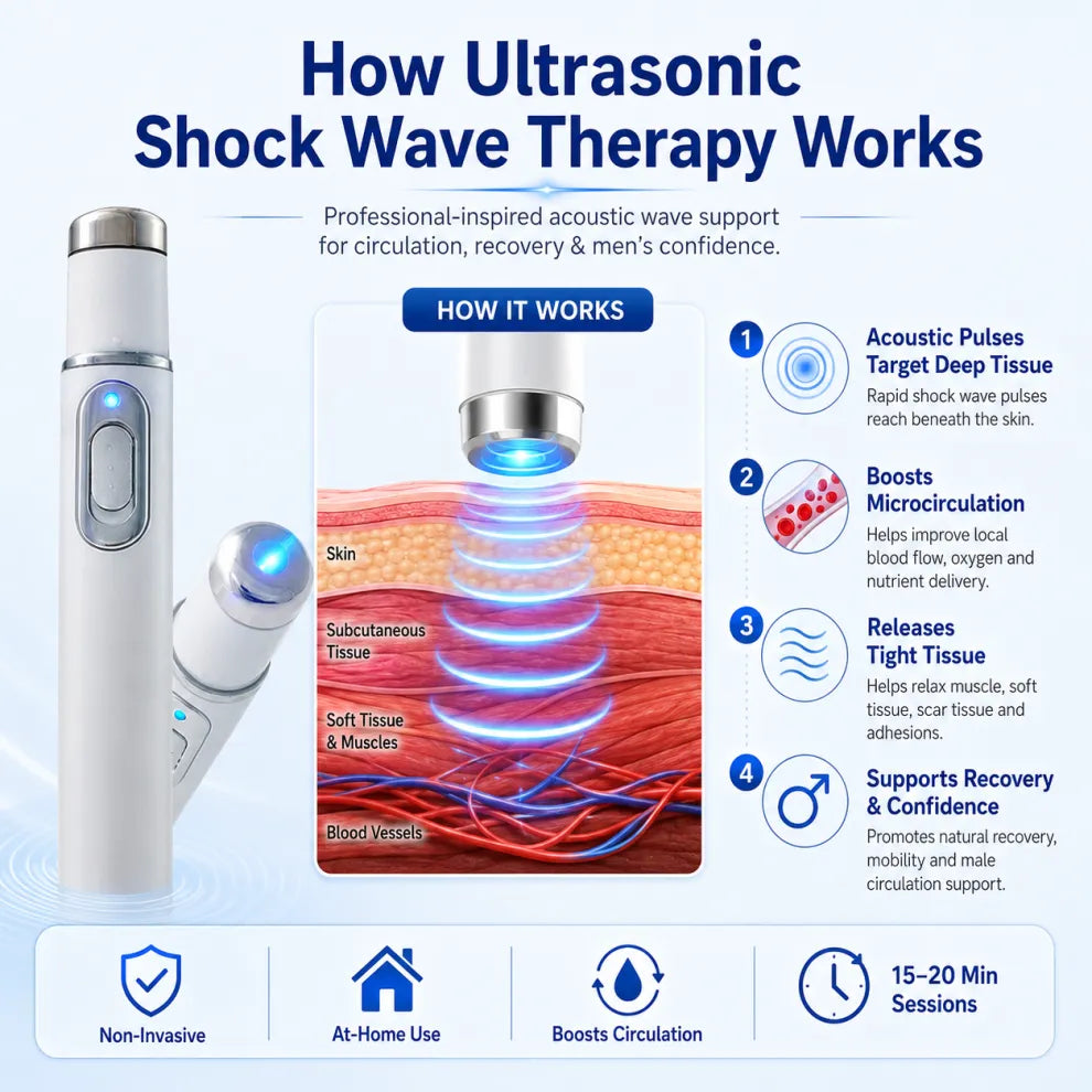 👑Advanced Acoustic Shockwave Therapy restores penile tissue health to enhance rise rigidity, stamina, and male performance confidence, relieving muscle pain, joint stiffness, tendon discomfort📈