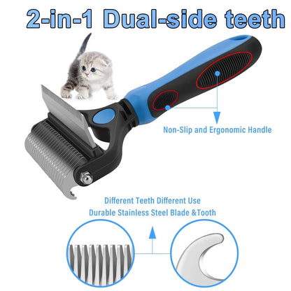 BUY 1 GET 1 FREE(2PCS)🐾 Professional Deshedding Tool for Dogs & Cats – Gentle, Efficient & Fur-Free Home ✨💖