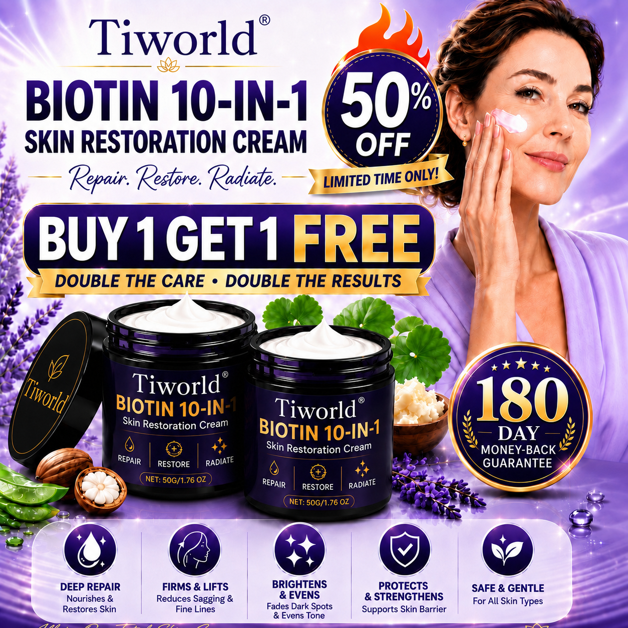 ✨Up TO 70% OFF 💯  Biotin 10-in-1 Skin Restoration Cream