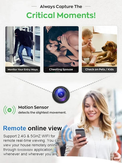 📸Mini WIFI Camera 4k HD -Tiny and installs in 1 second ⚠️Remote real-time viewing